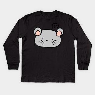 Gray Mouse Blob Kids Long Sleeve T-Shirt